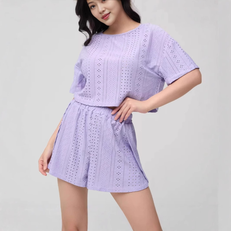 Európa és az Egyesült Államok határokon átnyúló nyári új, divatos, kényelmes, bő fehér, rövid ujjú, pizsama, kétrészes, határokon átnyúló otthoni viselet