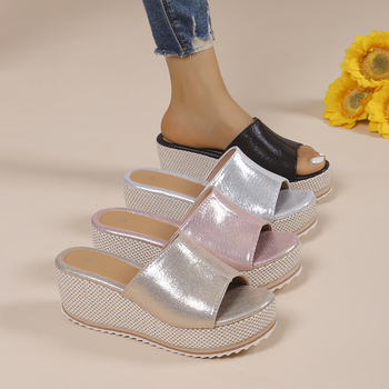 Amazon európai és amerikai halszájjal vastag aljú, plus size nyitott orrú ékszandálok női nyári új kenderkötél ékszandálok