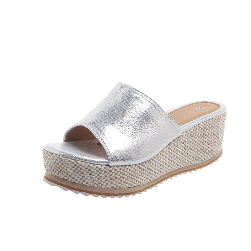 Amazon európai és amerikai halszájjal vastag aljú, plus size nyitott orrú ékszandálok női nyári új kenderkötél ékszandálok