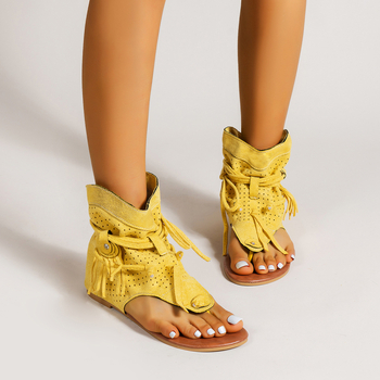 Határokon átnyúló, új, raktáron lévő európai és amerikai külkereskedelmi plus size lapos talpú flip-flopok, ék alakú női római cipők, Amazon-kedvelés.