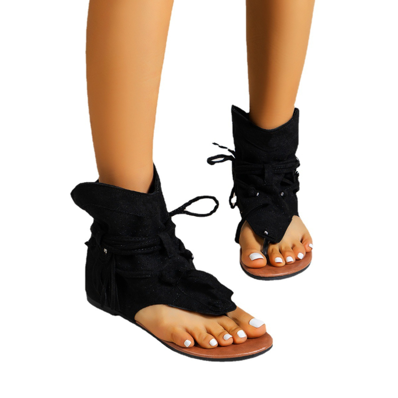 Határokon átnyúló, új, raktáron lévő európai és amerikai külkereskedelmi plus size lapos talpú flip-flopok, ék alakú női római cipők, Amazon-kedvelés.