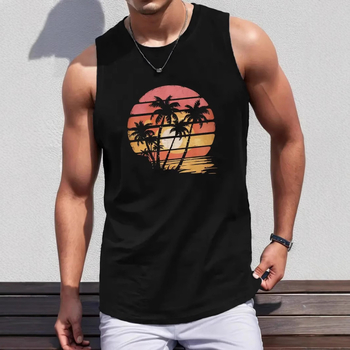 Férfi Mintás Mellény Karcsúsított Légáteresztő Poliészter-elasztán Izom Sport Ujjatlan Mellény Fitneszhez