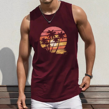 Férfi Mintás Mellény Karcsúsított Légáteresztő Poliészter-elasztán Izom Sport Ujjatlan Mellény Fitneszhez