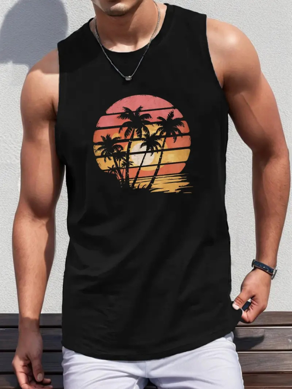 Férfi Mintás Mellény Karcsúsított Légáteresztő Poliészter-elasztán Izom Sport Ujjatlan Mellény Fitneszhez