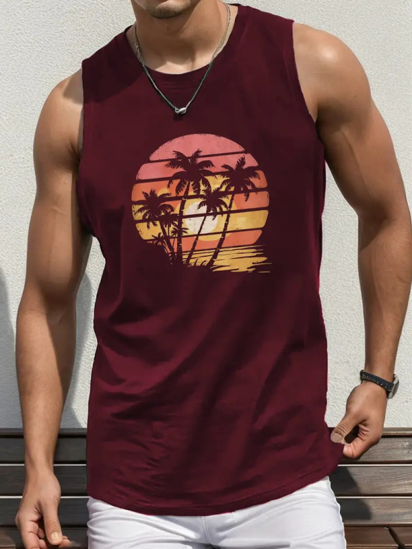 Férfi Mintás Mellény Karcsúsított Légáteresztő Poliészter-elasztán Izom Sport Ujjatlan Mellény Fitneszhez