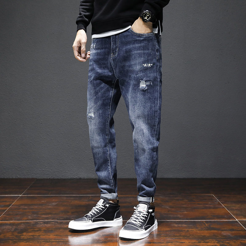 2024 Új érkezés Harlan nadrág Férfi tavaszi és őszi farmer Laza koreai stílusú divatos szerszámos stretch plus size nadrág