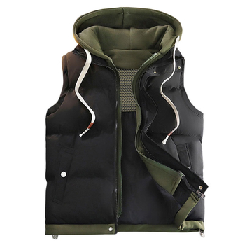 Jaunimo rudens ir žiemos šilta medvilninė liemenė jaunesniųjų vyresniųjų vidurinių mokyklų studentų paltas netikras dviejų dalių sustorintas medvilninis drabužis be rankovių vyrams