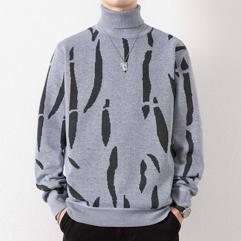 Határokon átnyúló külkereskedelmi férfi garbó Amazon új pulóver őszi és téli új divatnyomtatású férfi pulóver