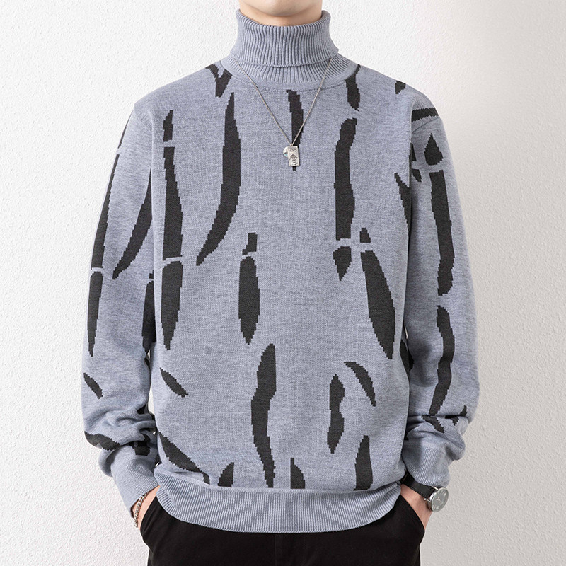 Határokon átnyúló külkereskedelmi férfi garbó Amazon új pulóver őszi és téli új divatnyomtatású férfi pulóver