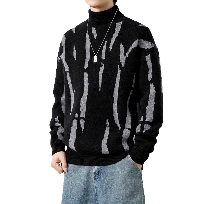Határokon átnyúló külkereskedelmi férfi garbó Amazon új pulóver őszi és téli új divatnyomtatású férfi pulóver