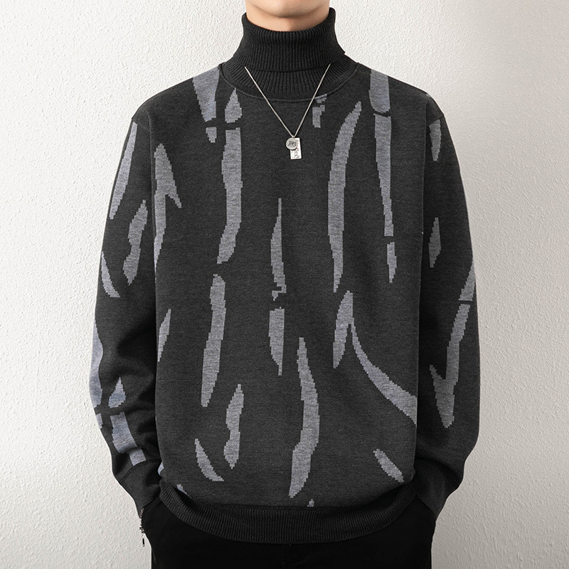 Határokon átnyúló külkereskedelmi férfi garbó Amazon új pulóver őszi és téli új divatnyomtatású férfi pulóver