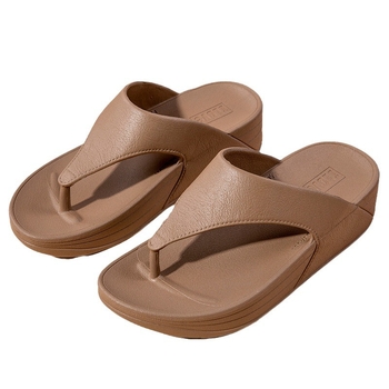 Moteriškos šlepetės su aukštakulniais, pleištiniais kraštais, 2024 m., laisvalaikio stiliaus, skirtos neperšlampamoms paplūdimio šlepetėms, su segtukais ir storu dugnu.