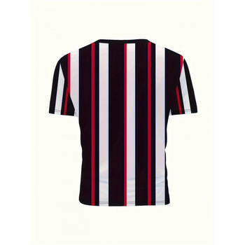 2024-es új, rövid ujjú, csíkos férfi póló, fekete-fehér csíkos, divatos, kerek nyakú, keresztpántos Joker póló, nagy akció