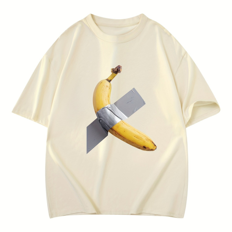 Férfi_s 100_ Pamut Banán Mintás Póló_yyth