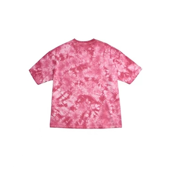 240 g-os retró, tiszta pamutból készült, laza, batikolt, váll nélküli, rövid ujjú, kerek nyakú, lezser hip-hop stílusú férfi póló