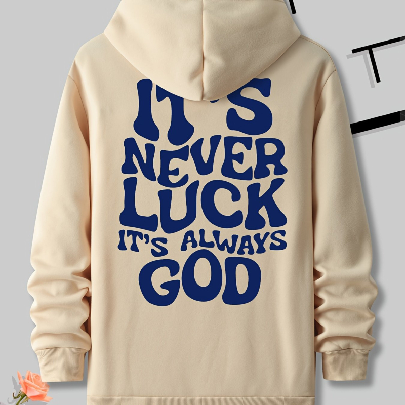 [Határokon átnyúló európai kód]_s Szerencse _s Mindig nyomtatott kapucnis pulóver elülső zsebbel