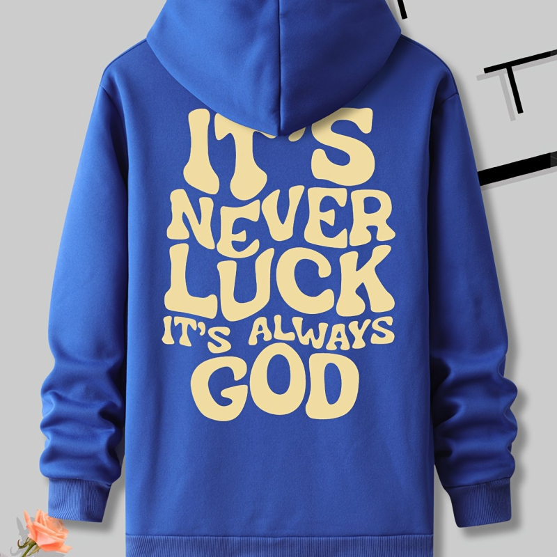 [Határokon átnyúló európai kód]_s Szerencse _s Mindig nyomtatott kapucnis pulóver elülső zsebbel