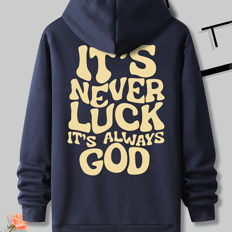 [Határokon átnyúló európai kód]_s Szerencse _s Mindig nyomtatott kapucnis pulóver elülső zsebbel