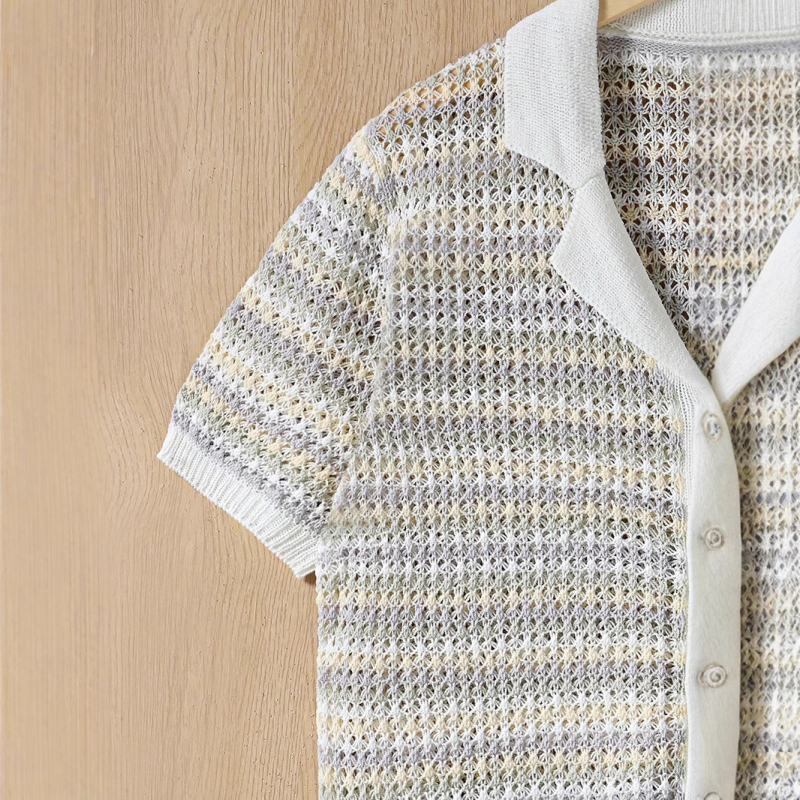 Férfi, havas mintás, kerek nyakú kardigán, rövid ujjú, lezser, üreges mintás, divatos felső. TEMU Xiyin Amazon kötött, kerek nyakú, rövid ujjú kardigán.