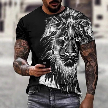 TEMU Amazon divatos férfi hétköznapi utcai viselet, kényelmes poliészter kerek nyakú, nyári