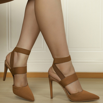 Niche Baotou Hollow Elastic Band Ελαστική ταινία Hollow High Heels, Γυναικεία σανδάλια στιλέτο με μυτερή μύτη, σέξι και κομψά