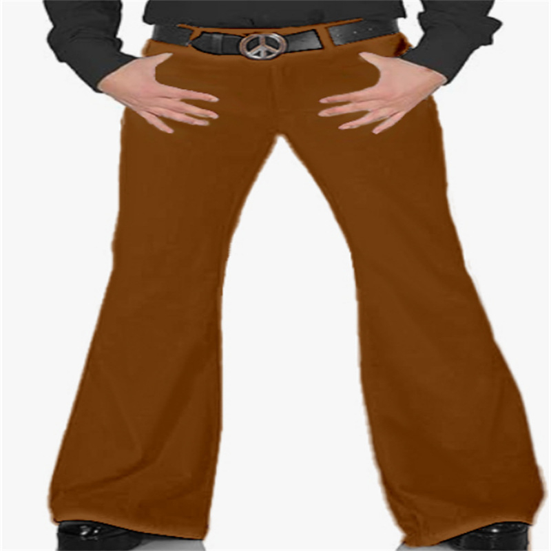 Férfi új, egyszínű, rugalmas, Amazon külkereskedelmi, lezser, retró, trapéznadrág