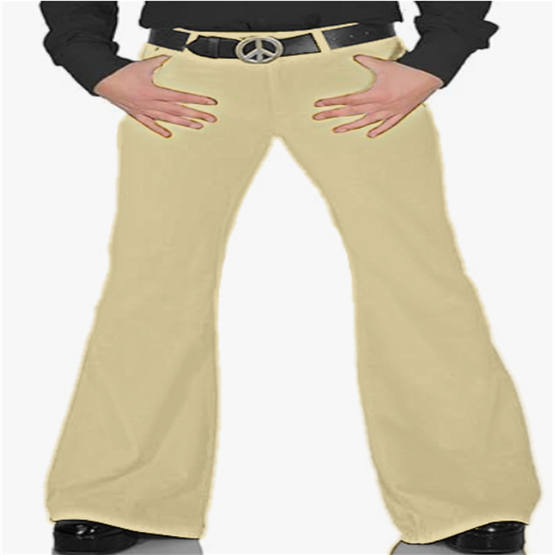 Férfi új, egyszínű, rugalmas, Amazon külkereskedelmi, lezser, retró, trapéznadrág