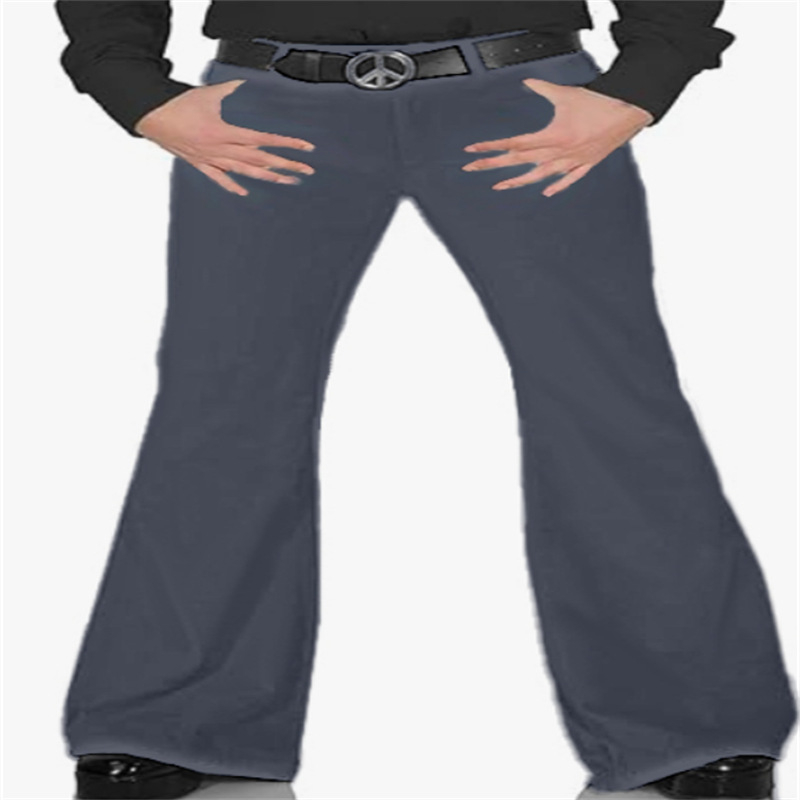 Férfi új, egyszínű, rugalmas, Amazon külkereskedelmi, lezser, retró, trapéznadrág