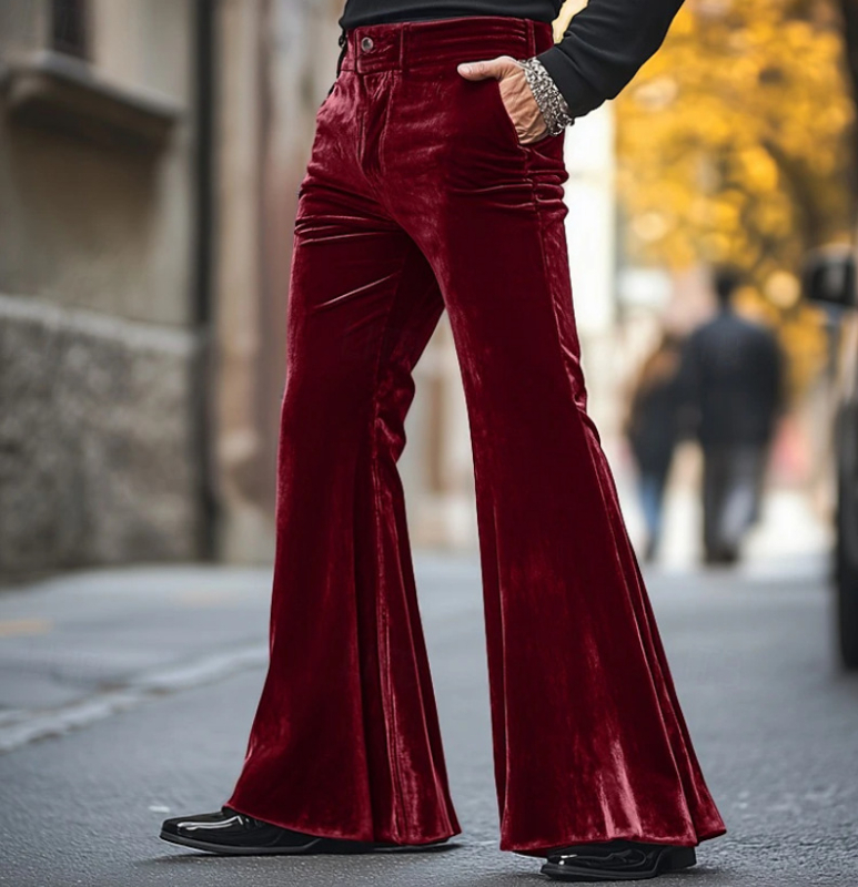 Férfi trapéznadrág bársony nadrág zsebes, egyszínű, kényelmes, puha, mindennapi divatos, utcai nadrág