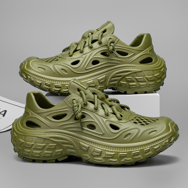 Παντόφλες με τακούνι, καλοκαιρινά, αντιολισθητικά, νέα σανδάλια θαλάσσης, ανδρικά, παπούτσι με χοντρή σόλα, αντιολισθητικά, παπούτσια για ζευγάρια