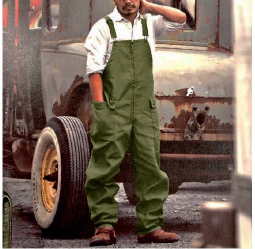 Q017 Európske a americké 2024 Amazon Export cezhraničný nový štvorsezónny čistofarebný voľný rovný pracovný odev ležérne overaly