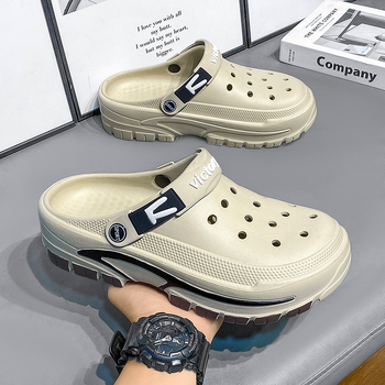 Ανδρικά καλοκαιρινά σανδάλια Hole Shoes, καλοκαιρινά παντελόνια παντελονιών, ανδρικά παπούτσια θαλάσσης σε κορεατικό στιλ, casual, αναπνεύσιμα σανδάλια Half-bag για άνδρες