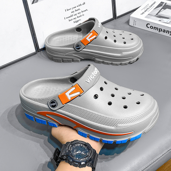 Ανδρικά καλοκαιρινά σανδάλια Hole Shoes, καλοκαιρινά παντελόνια παντελονιών, ανδρικά παπούτσια θαλάσσης σε κορεατικό στιλ, casual, αναπνεύσιμα σανδάλια Half-bag για άνδρες