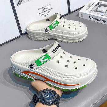 Ανδρικά καλοκαιρινά σανδάλια Hole Shoes, καλοκαιρινά παντελόνια παντελονιών, ανδρικά παπούτσια θαλάσσης σε κορεατικό στιλ, casual, αναπνεύσιμα σανδάλια Half-bag για άνδρες