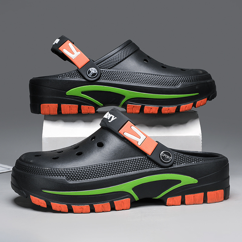 Férfi cipők, nyári felsőruházat, univerzális szandálok, férfi strandcipők, koreai stílusú alkalmi, lélegző, félzsákos szandálok férfiaknak