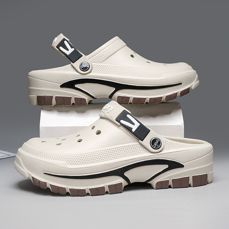 Férfi cipők, nyári felsőruházat, univerzális szandálok, férfi strandcipők, koreai stílusú alkalmi, lélegző, félzsákos szandálok férfiaknak