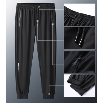 Jégselyem légkondicionáló nadrág Férfi nyári vékony, gyorsan száradó sportnadrág Laza, divatos, márkás, egyenes szabású, lezser nadrág