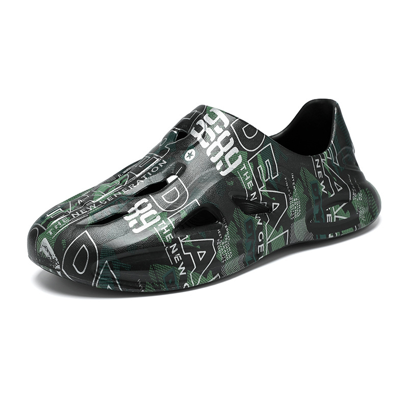 Határokon átnyúló lyukas cipők nyári viselet férfi és női csúszásmentes érzésű páros vastag talpú baotou szandálok és papucsok alkalmi strandcipők