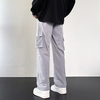 Amerikai stílusú overál férfi bő, plus size lezser nadrág, őszi japán egyenes szabású nadrág, divatmárka, mindenhez illő nadrág férfi