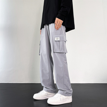 Amerikai stílusú overál férfi bő, plus size lezser nadrág, őszi japán egyenes szabású nadrág, divatmárka, mindenhez illő nadrág férfi