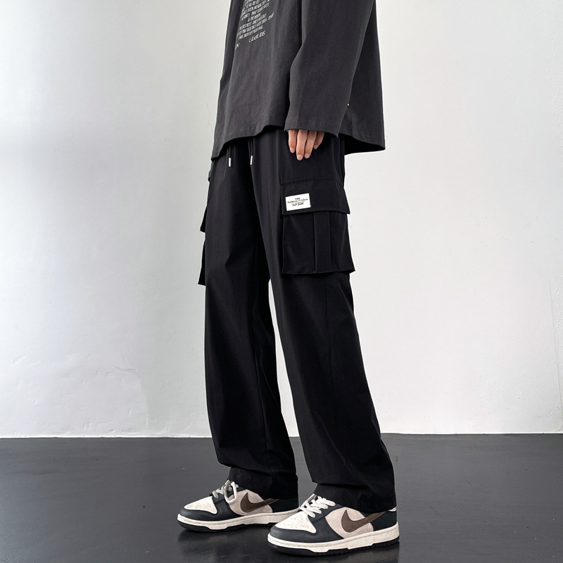 Amerikai stílusú overál férfi bő, plus size lezser nadrág, őszi japán egyenes szabású nadrág, divatmárka, mindenhez illő nadrág férfi