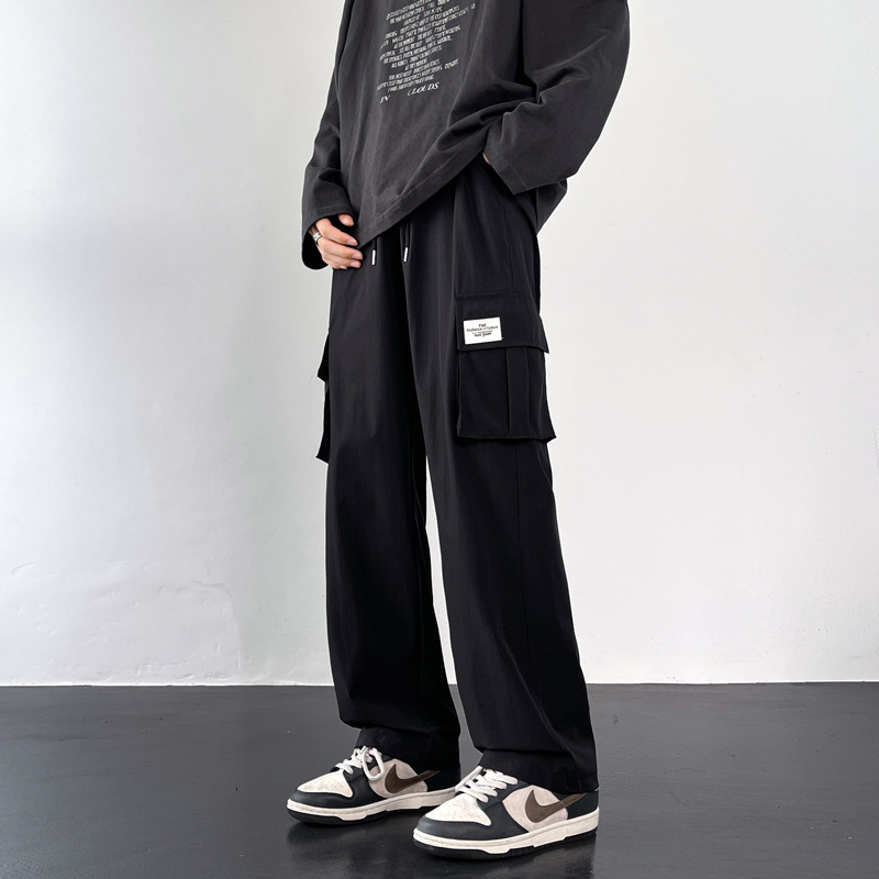 Amerikai stílusú overál férfi bő, plus size lezser nadrág, őszi japán egyenes szabású nadrág, divatmárka, mindenhez illő nadrág férfi