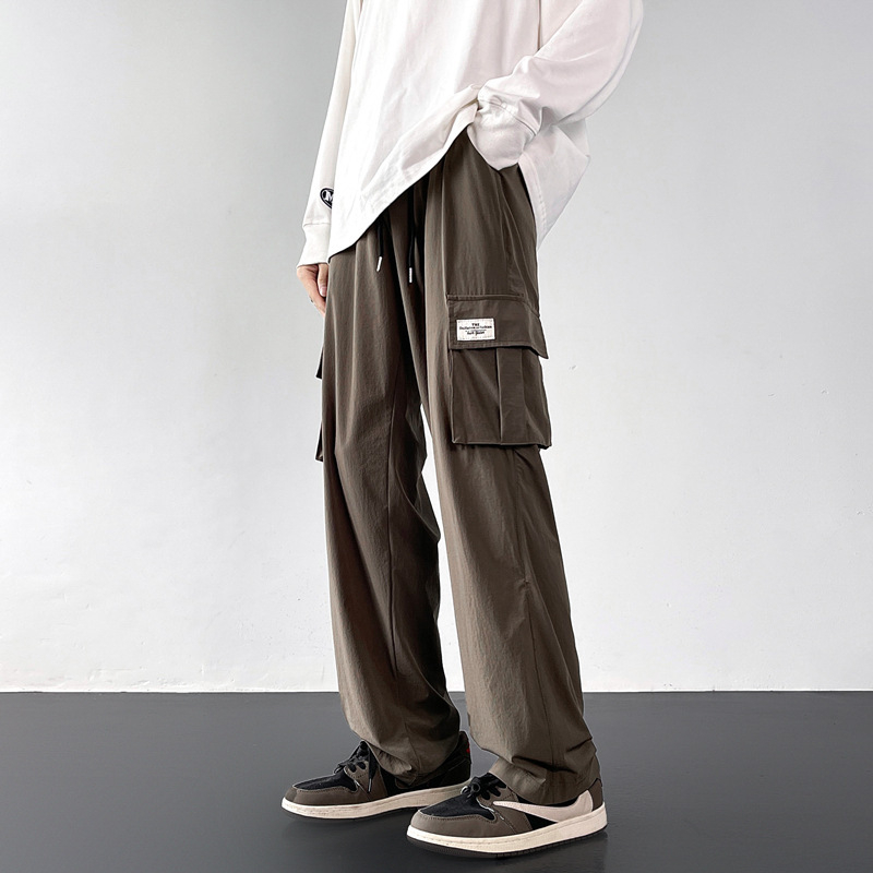 Amerikai stílusú overál férfi bő, plus size lezser nadrág, őszi japán egyenes szabású nadrág, divatmárka, mindenhez illő nadrág férfi