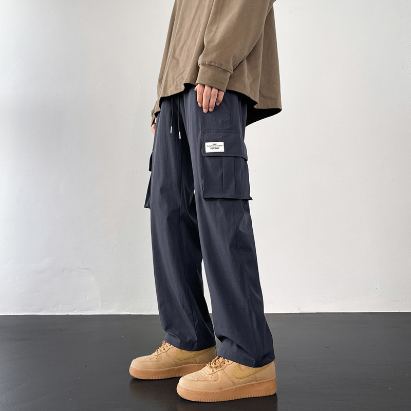 Amerikai stílusú overál férfi bő, plus size lezser nadrág, őszi japán egyenes szabású nadrág, divatmárka, mindenhez illő nadrág férfi