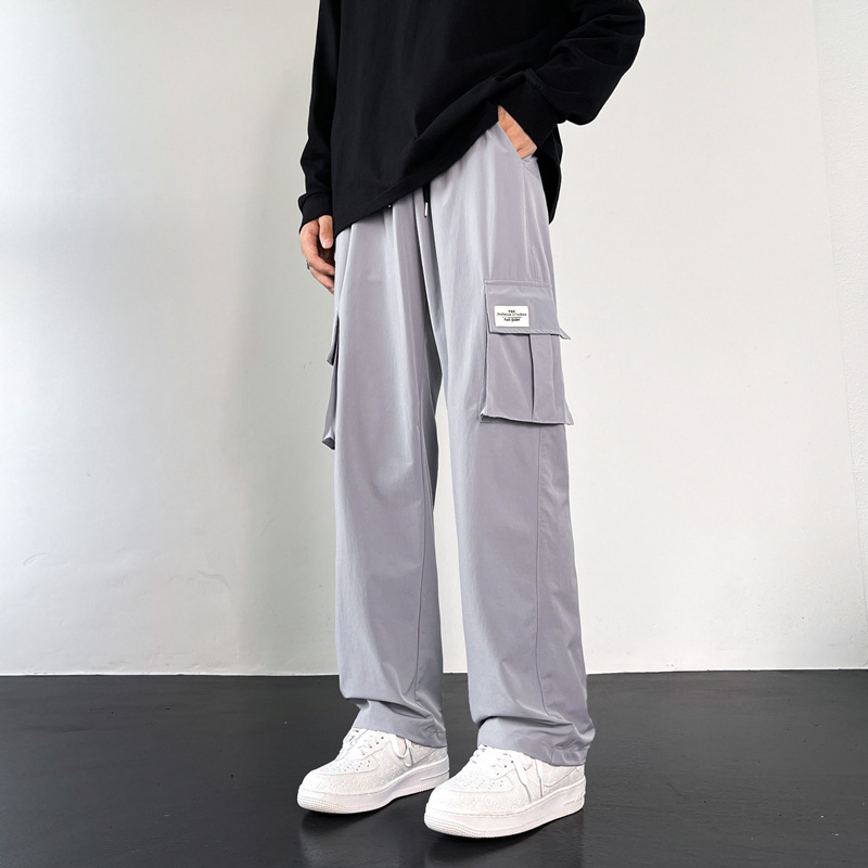 Amerikai stílusú overál férfi bő, plus size lezser nadrág, őszi japán egyenes szabású nadrág, divatmárka, mindenhez illő nadrág férfi