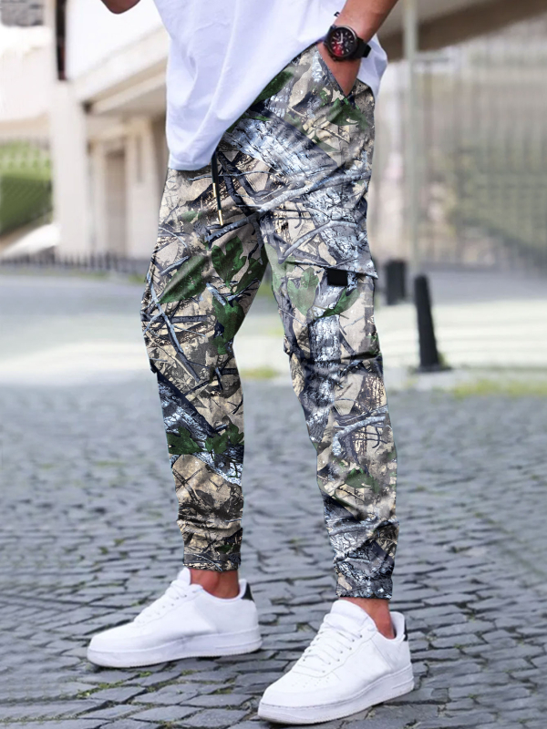 2025 Új Őszi és Téli Férfi Lezser Nadrág Leggings Tiszta Színű Nadrág Húzózsinóros Nadrág Taktikai Nadrág Több Zsebes Nadrág Munkaruházat