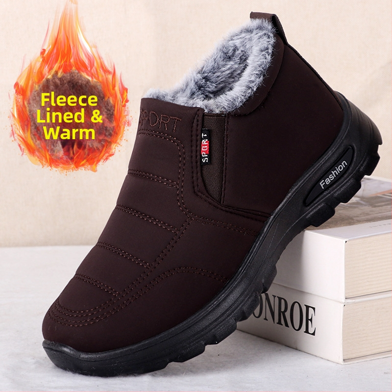 Talvised uued ema ja isa puuvillased kingad, veekindlad meeste ja naiste paarisaapad, fliisvoodriga, paksendatud, soojad keskealistele ja eakatele libisemisvastased lumesaapad