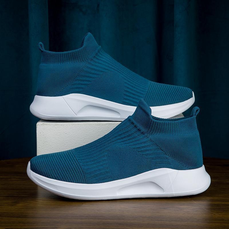 Nagy méretű férfi cipők tavaszi bebújós repülő szőtt sport alkalmi cipők páros hálós cipők női zokni cipők lusta cipők