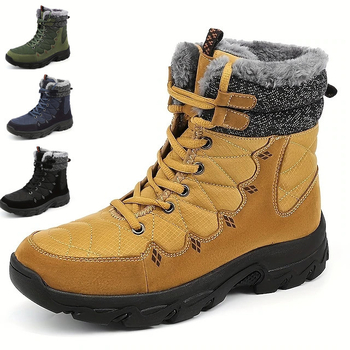 2024. aasta talvised meeste lumesaapad paksu tallaga igapäevaseks kasutamiseks, fliisvoodriga kõrge säärega saapad, meeste piiriülesed pluss-suuruses vabaajajalatsid