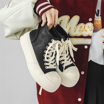 Sügis 2024 uued vabaajajalatsid naistele mustad paksu tallaga suurendatud peaga Derby kingad 55426-J